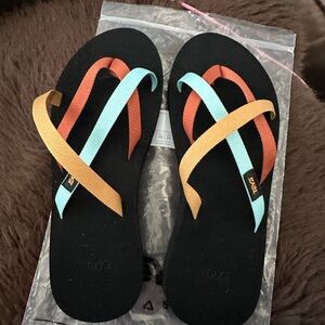 Teva Women's Sandals - Black, Orange, and Light Blue